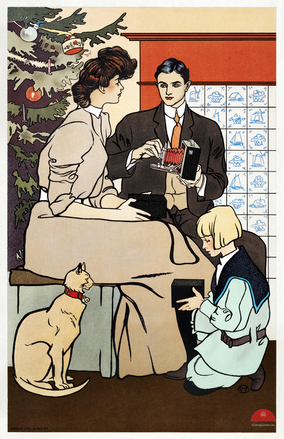 Vintage Christmas Poster ca. 1890-1907 by Edward Penfield  Print