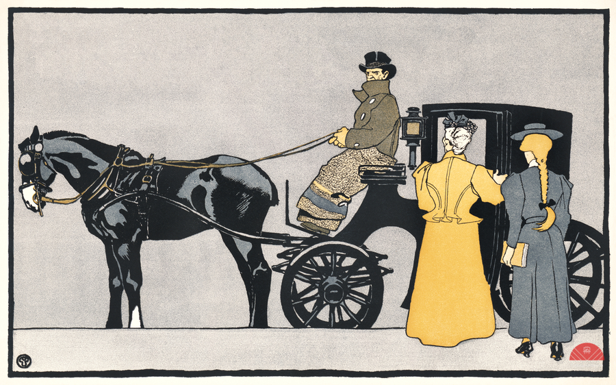 Horse carriage 1898 by Edward Penfield  Print