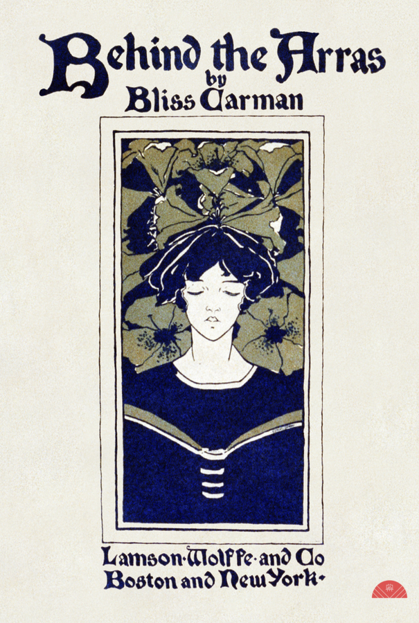 Behind the Arras 1895 vintage poster of a woman by Ethel Reed.   Print