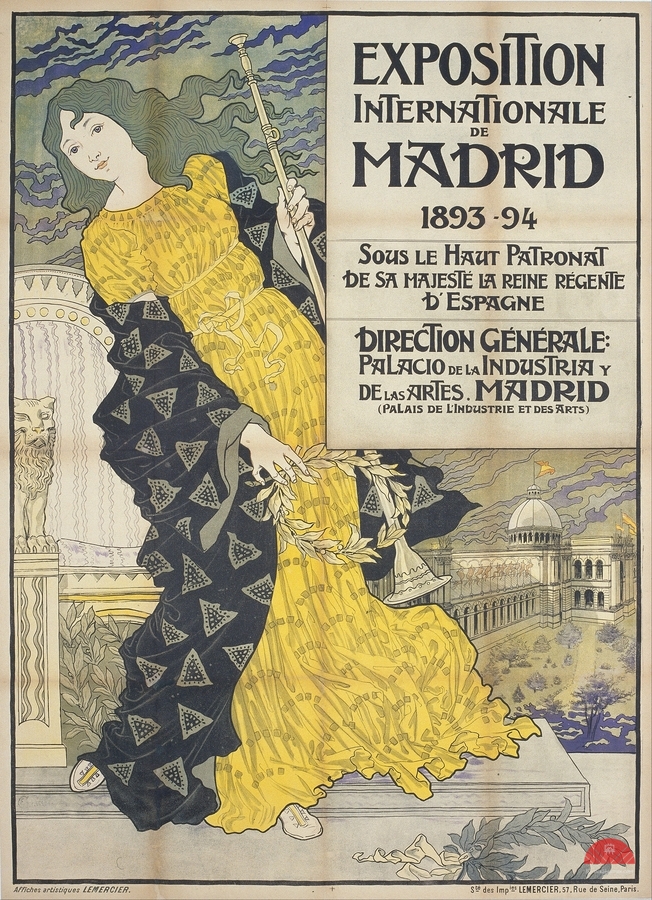 Exposition Internationale de Madrid 1893 Poster by Eugène Samuel Grasset  Print