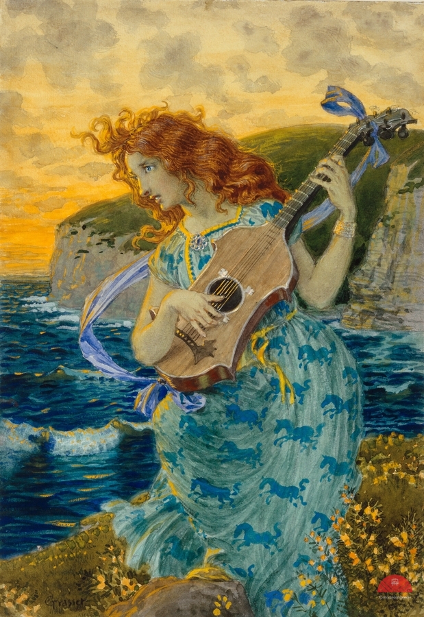 Die Tochter des Barden 1900 Mythology by Eugène Samuel Grasset  Print