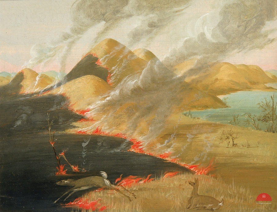 Prairie Bluffs Burning 1832  Print