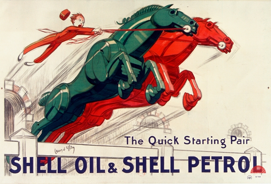 The Quick-starting pair Shell oil and Shell petrol 1930 by Jean dYlen Poster  Print