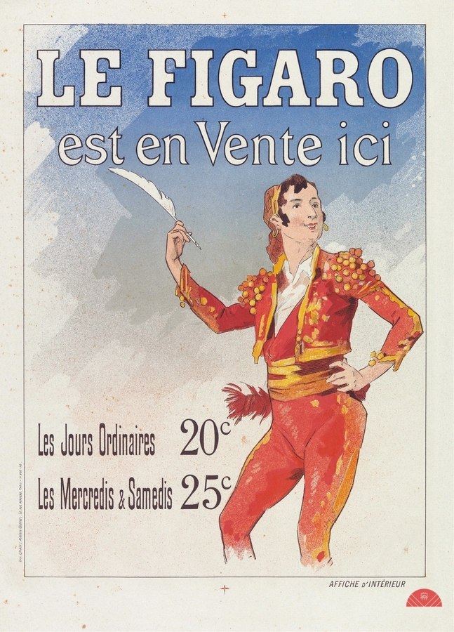 Reclamebiljet voor Le Figaro 1885 Poster by Jules Chéret  Print