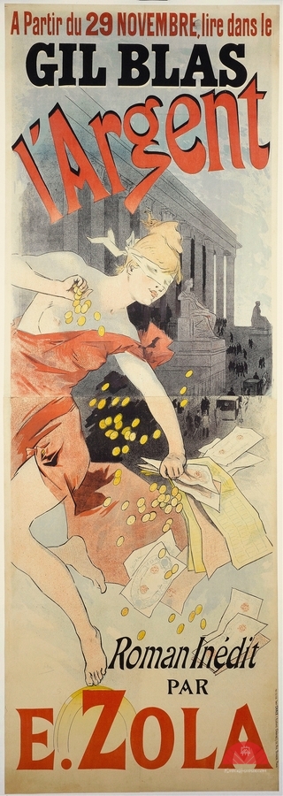 Gil Blas L’argent 1890 Poster by Jules Chéret  Print