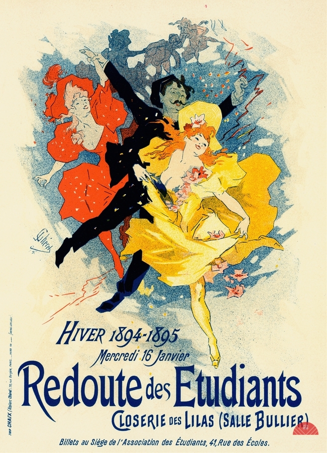 Redoute Des Étudiants 1897 Poster by Jules Chéret  Print