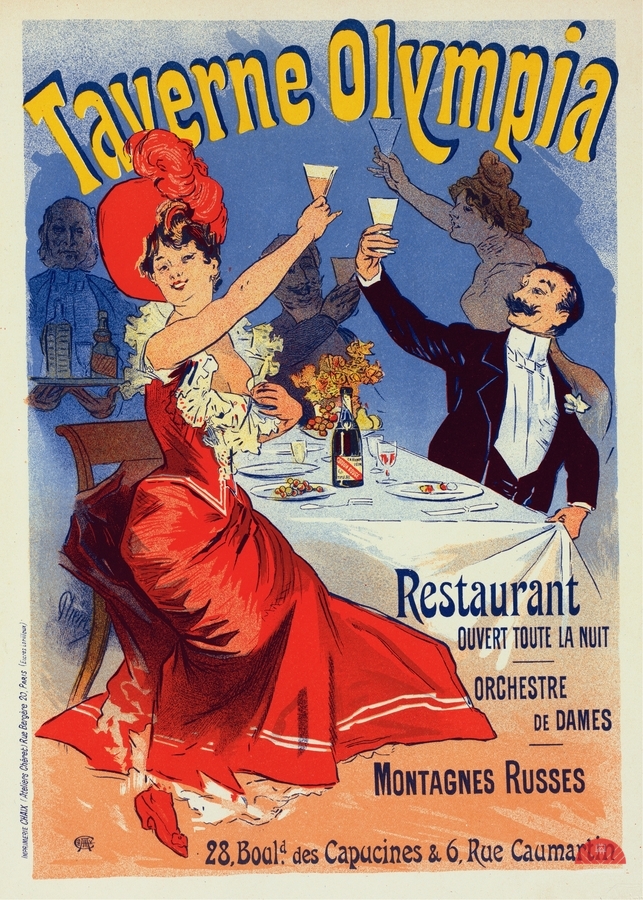 Taverne Olympia 1900 Poster by Jules Chéret  Print