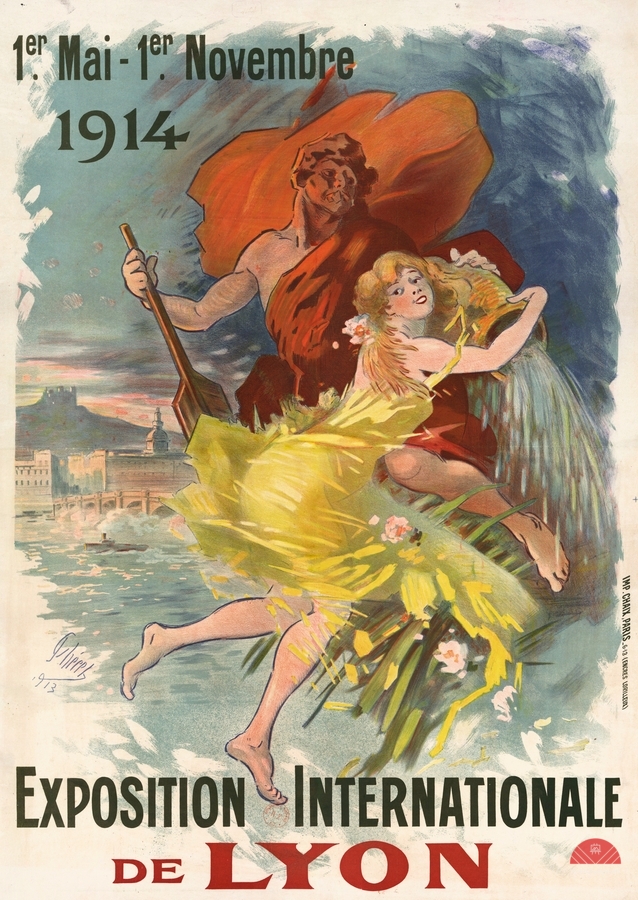 Exposition internationale de Lyon 1913 Poster by Jules Chéret  Print