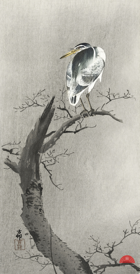 Kwak on branch 1900 - 1936 by Ohara Koson 1877-1945.  Print