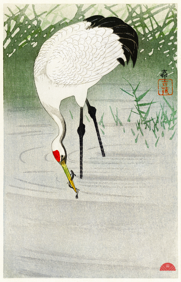 Praying mantis 1900 - 1936 by Ohara Koson 1877-1945.  Print