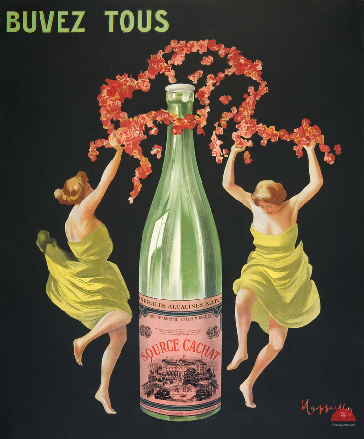 Drink all Evian-Cachat ca.1912 by Leonetto Cappiello   Print