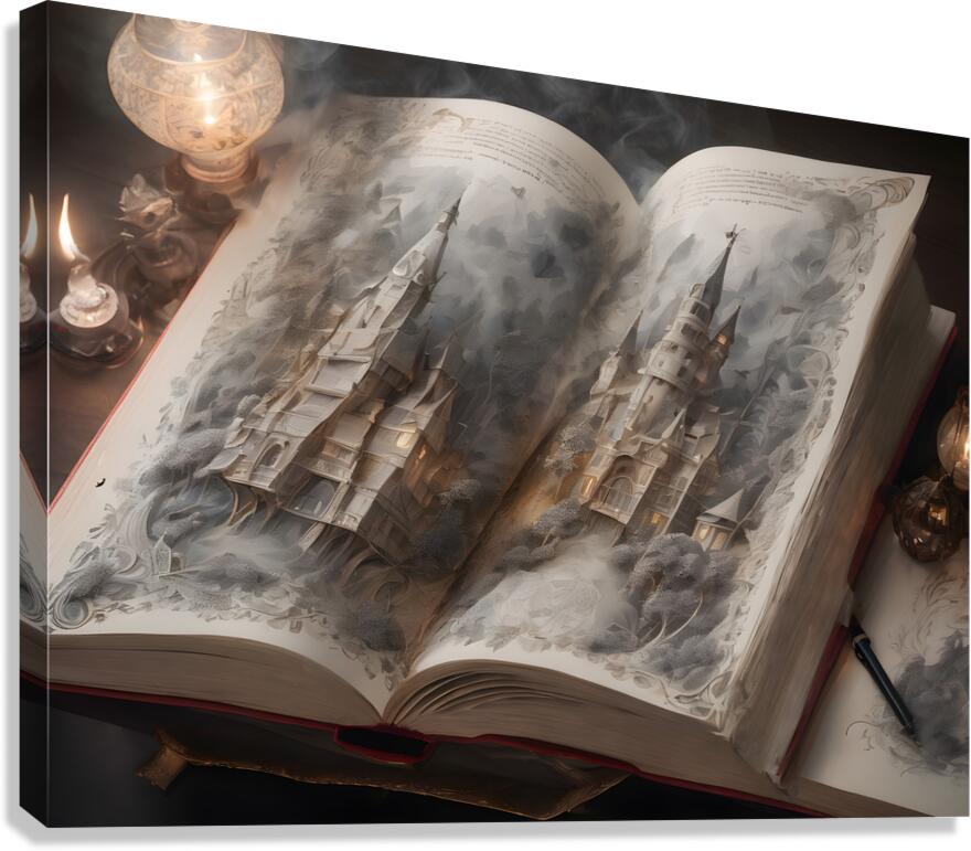 Fabled Castle Book By ISHISH Canvas Print