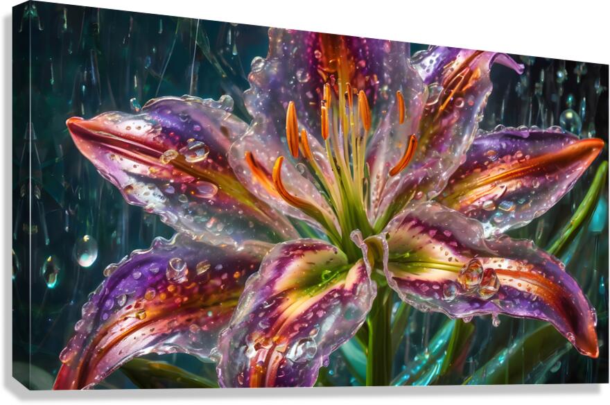 Majestic Glass Lily Flower By ISHISH Canvas Print
