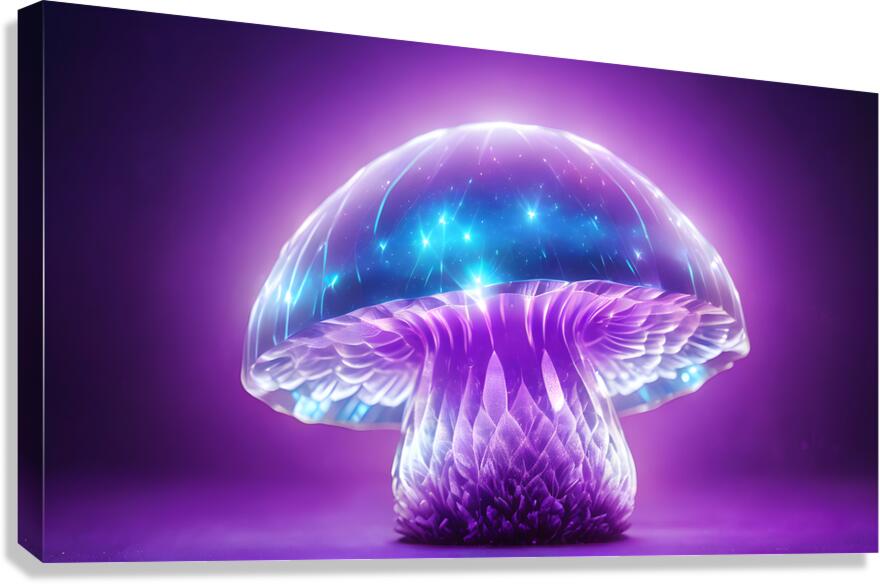 Purple Moon  Mushroom By ISHISH Canvas Print