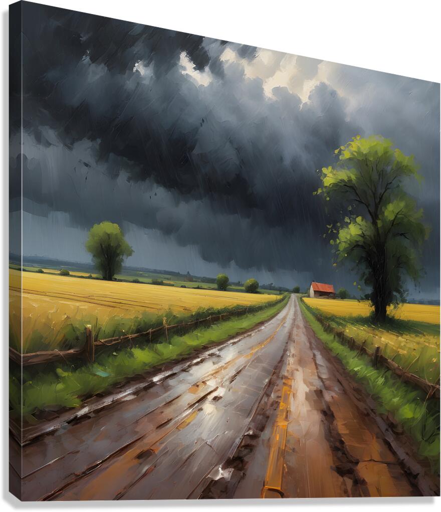 Down The Dirt Road By ISHISH Canvas Print