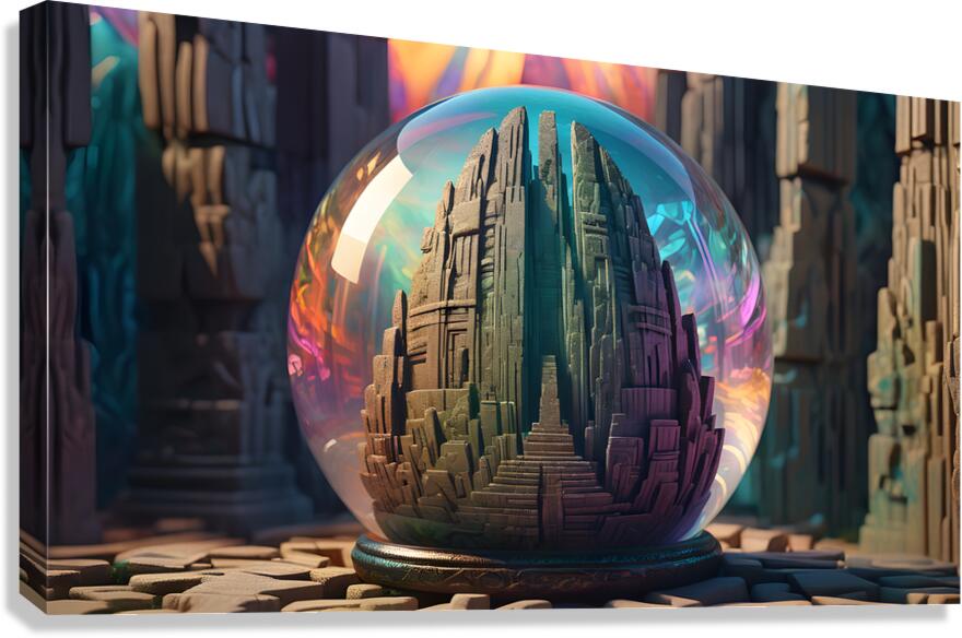 Ancient Stone Monolith Sphere By ISHISH Canvas Print