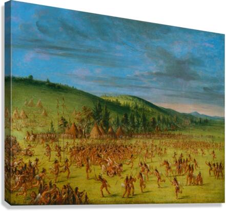 Ball-Play of The Choctaw–Ball Up 1846-1850 Canvas Print