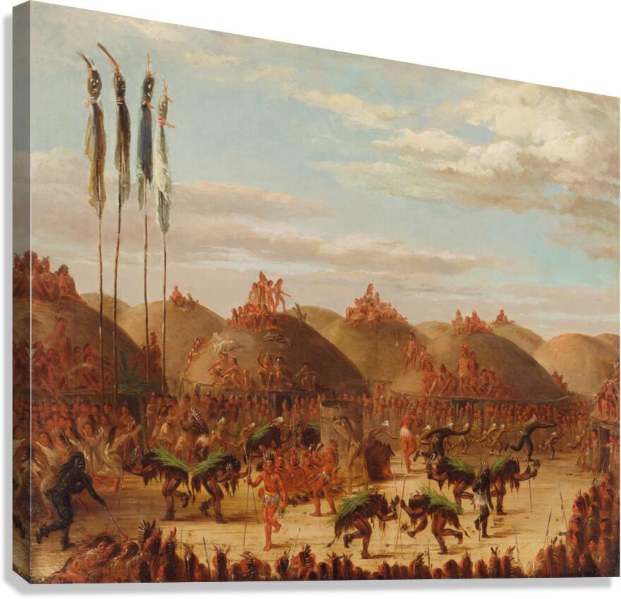 Bull Dance Mandan O-Kee-Pa Ceremony 1832 Canvas Print
