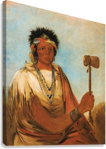 Men-Són-Se-Ah Left Hand a Warrior 1830 Canvas Print