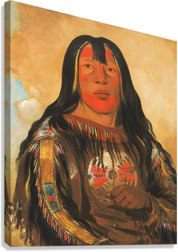Peh-Tó-Pe-Kiss Eagle’s Ribs a Piegan Chief 1832 Canvas Print
