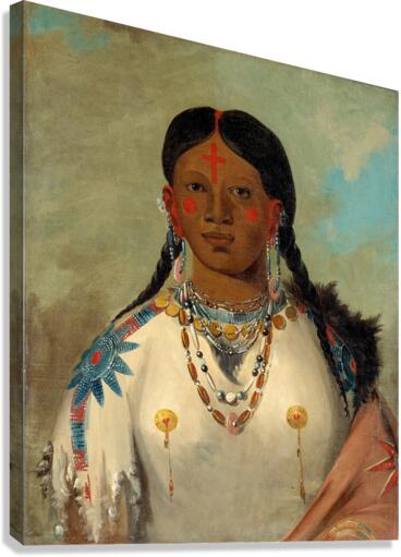 Tís-Se-Wóo-Na-Tís She Who Bathes Her Knees Wife of The Chief 1832 Canvas Print