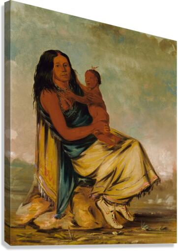 Wáh-Chee-Te Wife of Cler-Mónt And Child 1834 Canvas Print