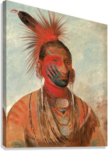 Wash-ka-mon-ya Fast Dancer a Warrior 1844-1845 Canvas Print