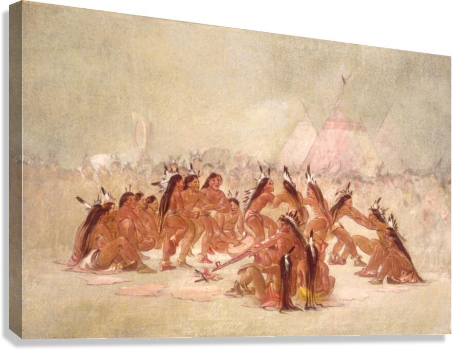 Pipe Dance Assiniboine 1835-1837 Canvas Print