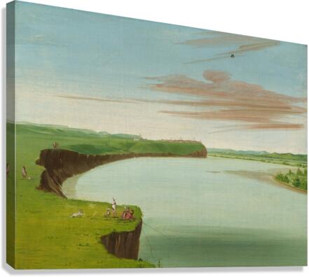 Distant View Of The Mandan Village 1832 Canvas Print
