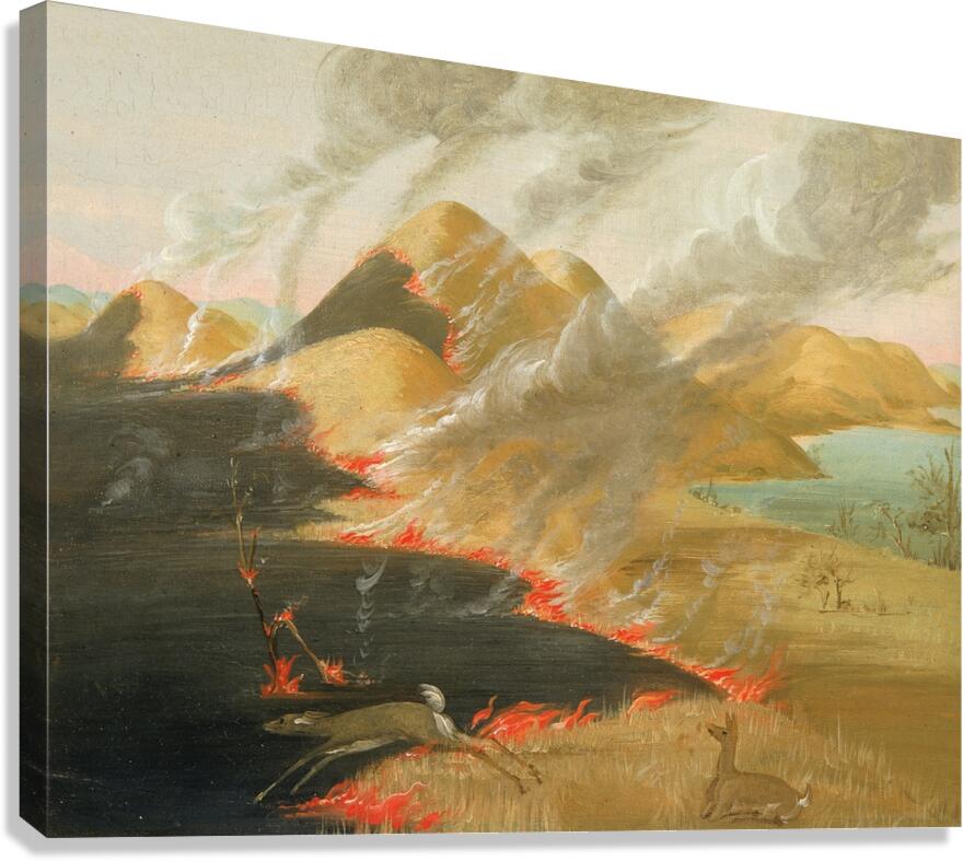 Prairie Bluffs Burning 1832 Canvas Print