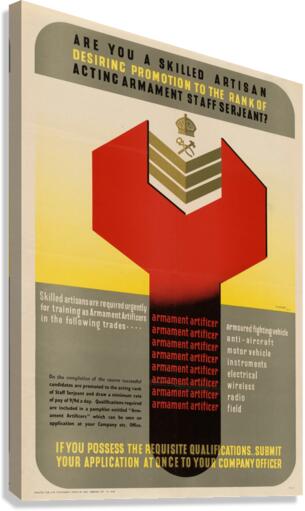 Are You a Skilled Artisan Desiring Promotion to the Rank of Acting Armament Staff Serjeant Canvas Print