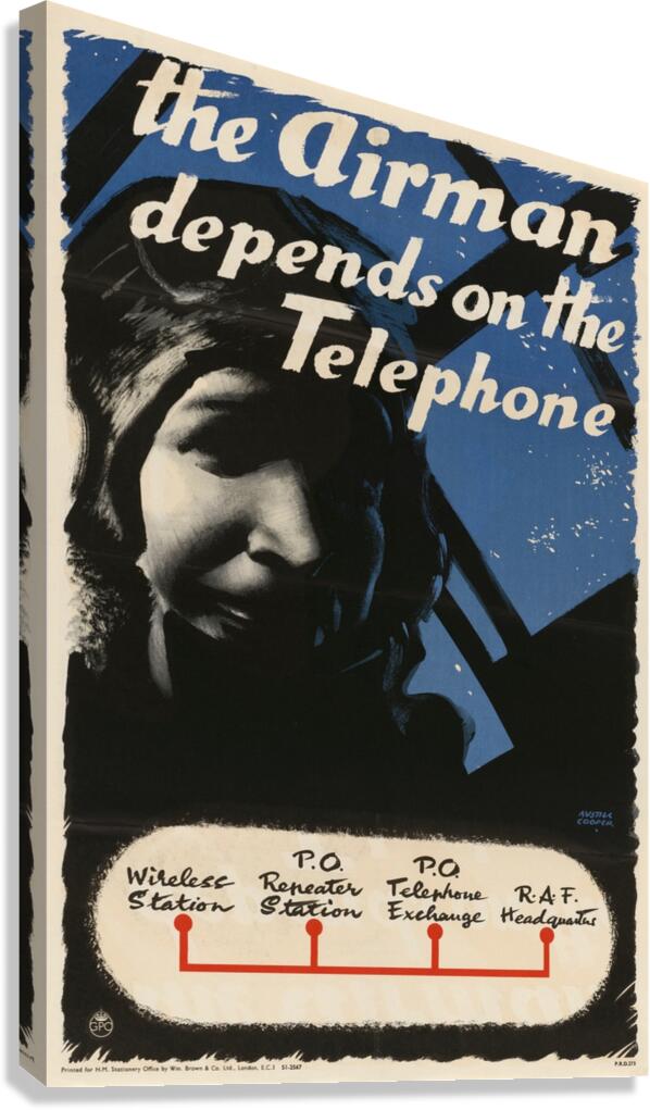 The Airman Depends on the Telephone Canvas Print
