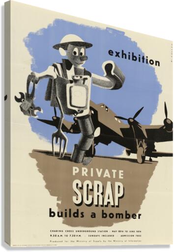 Private Scrap Builds a Bomber Canvas Print