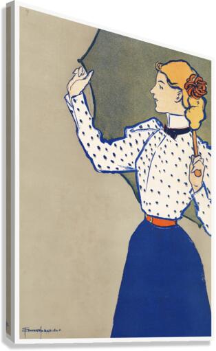 Woman holding umbrella 1897 by Edward Penfield Canvas Print