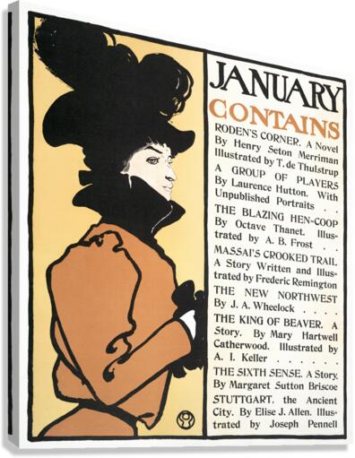 January Poster 1898 by Edward Penfield Canvas Print
