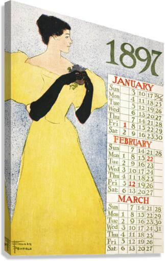 Calendar 1897 1896 by Edward Penfield Canvas Print