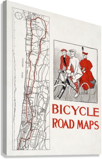 Bicycle road maps 1895 by Edward Penfield Canvas Print