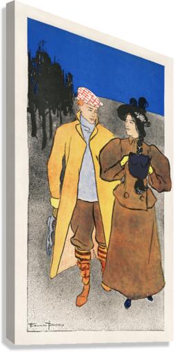 Man walking with woman 1896 by Edward Penfield Canvas Print