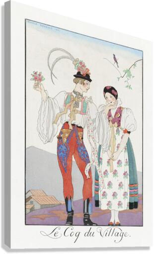 Le Coq du Village 1922 fashion illustration  by George Barbier.  Canvas Print