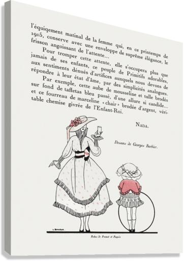 Gazette du Bon Ton 1915 fashion illustration  by George Barbier.  Canvas Print