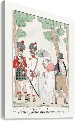 Come on my good friend! 1923 fashion illustration  by George Barbier.  Canvas Print