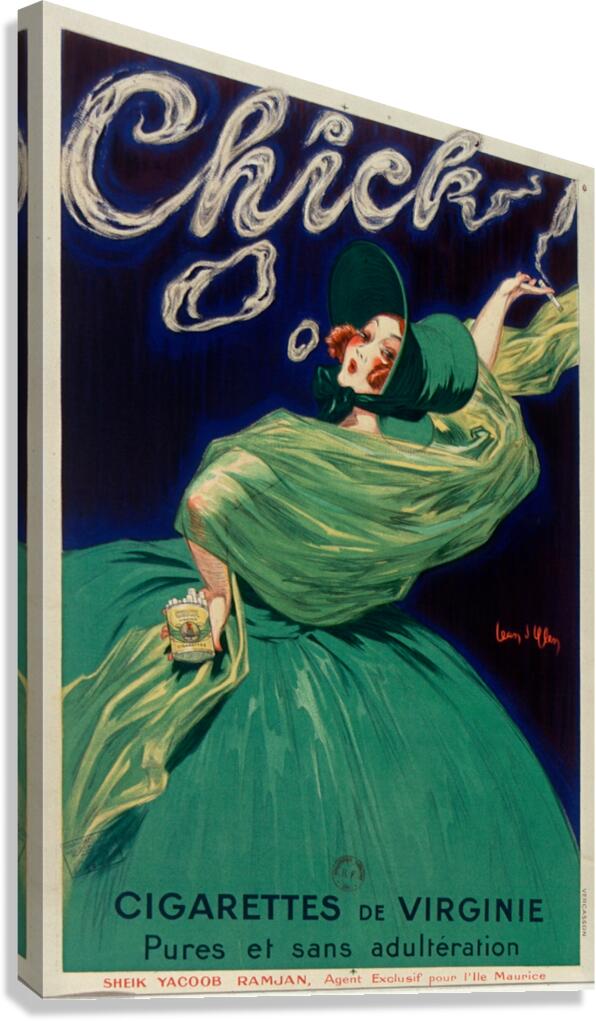 Chick cigarettes de Virginie pures et sans adultération 1925 by Jean dYlen Poster Canvas Print