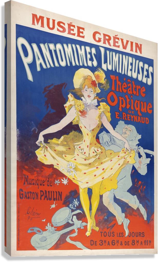Pantomimes lumineuses 1892 Poster by Jules Chéret Canvas Print