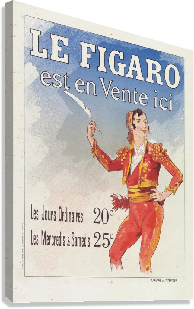 Reclamebiljet voor Le Figaro 1885 Poster by Jules Chéret Canvas Print