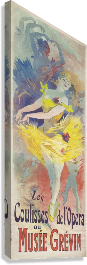 Coulisses de l’opera au Musée Grévin 1891 Poster by Jules Chéret Canvas Print