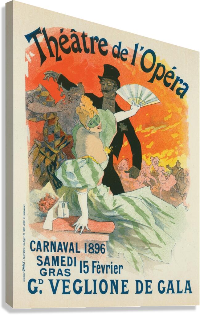 Carnaval 1896. Grand Veglione De Gala 1896 Poster by Jules Chéret Canvas Print