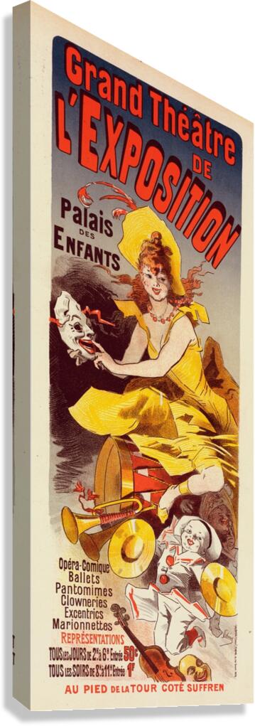 Grand Théâtre De L’exposition 1900 Poster by Jules Chéret Canvas Print