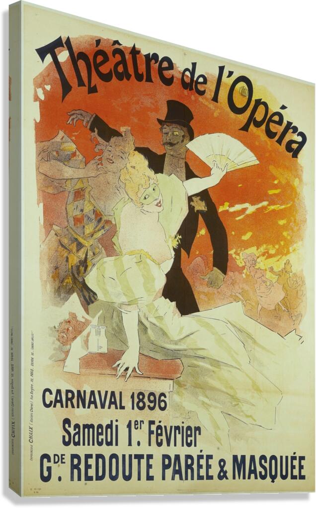 Théâtre De L’opéra 1895 Poster by Jules Chéret Canvas Print