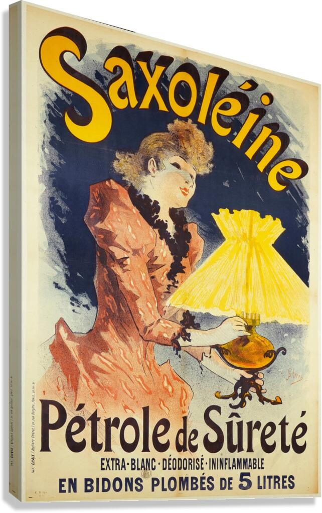 SaxoléinePétrole De Sûreté 1891 Poster by Jules Chéret Canvas Print
