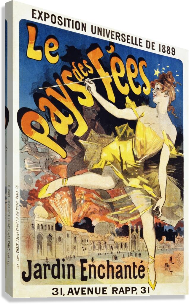Le Pays Des Fees Poster 1889 Poster by Jules Chéret Canvas Print